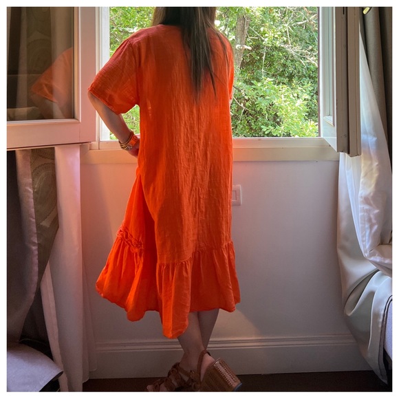 04 MADE IN ITALY 🇮🇹 LINEN  DRESS WITH LACE DETAILS 

Posh live ITALY - Picture 5 of 5